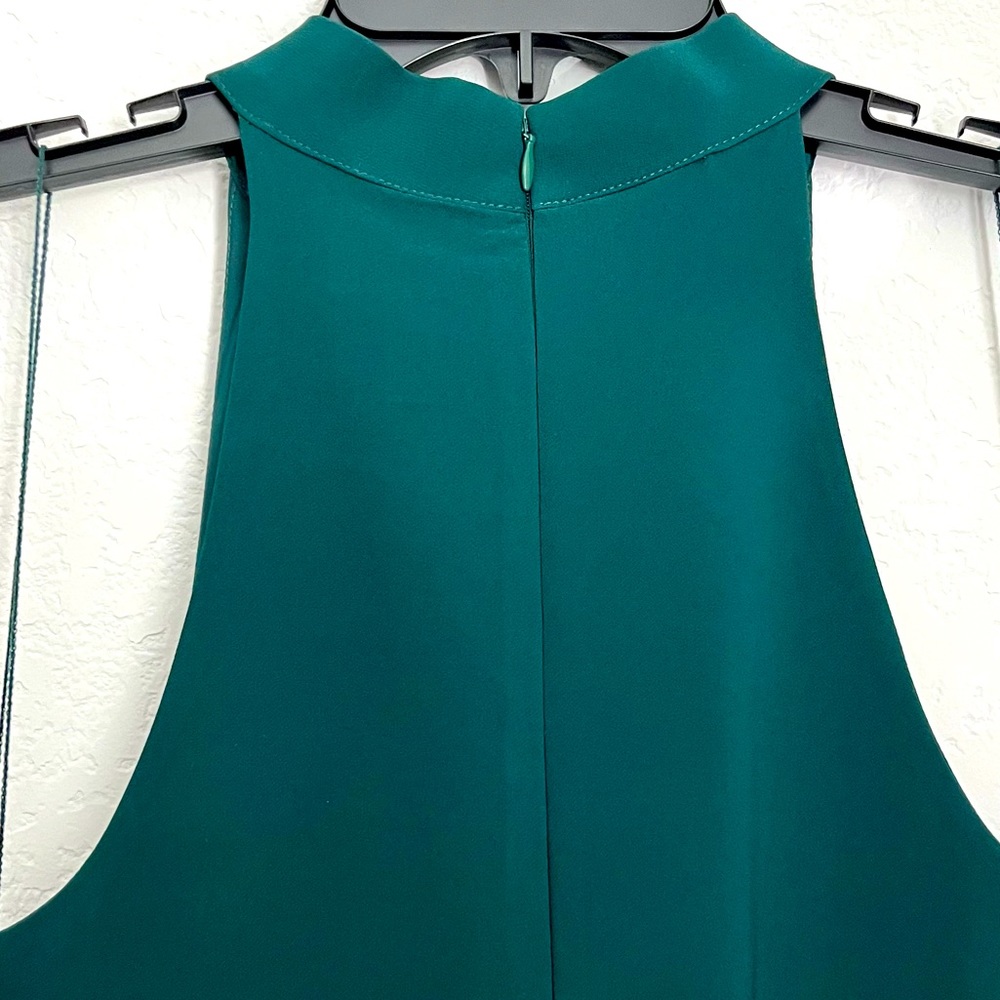 Aidan By Aidan Mattox Halter Swing Faux Feather Trim Cocktail Dress - Picture 7 of 11